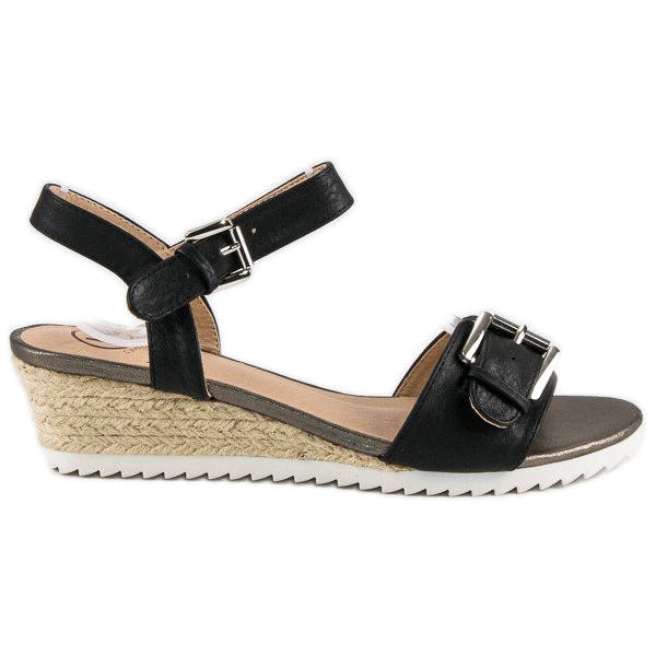 Kylie Sandalias alpargatas con hebilla negro
