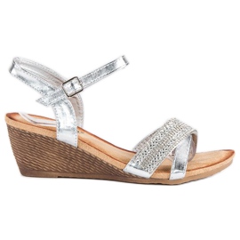 Fama Sandalias con adornos gris Fama Sandalias con adornos gris