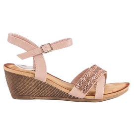 Fama Sandalias con adornos rosa