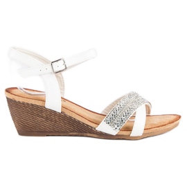 Fama Sandalias con adornos blanco Fama Sandalias con adornos blanco