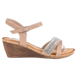 Fama Sandalias con adornos marrón