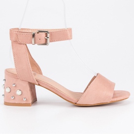 Erynn Sandalias con perlas rosado