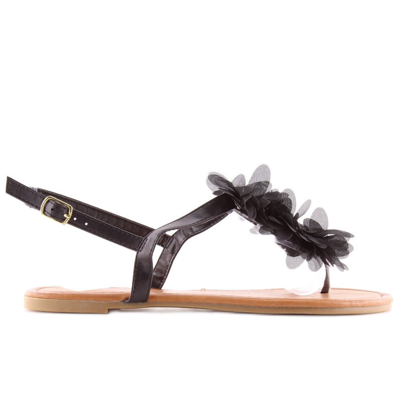 Sandalias negras con flores CK36P negro