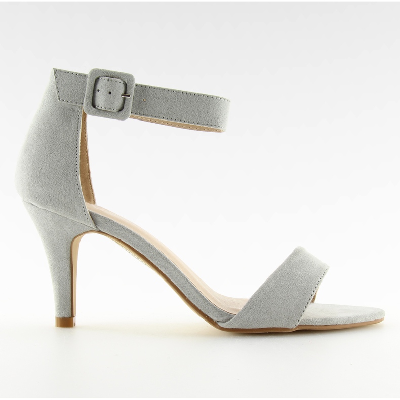 Sandalias de tacón bajo gris BL0763