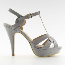 Gris Sandalias de tacón alto B99018Y-SP gris