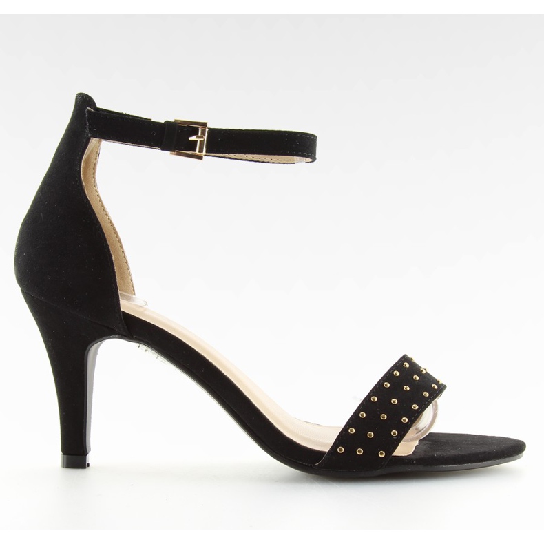 Sandalias con tacón cómodo negro BL0764 Sandalias con tacón cómodo negro BL0764