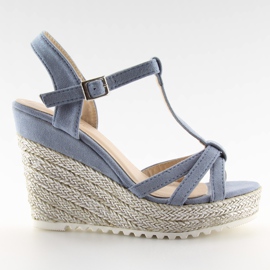 Sandalias, alpargatas con cuña, azul 680-30 Azul Sandalias, alpargatas con cuña, azul 680-30 Azul