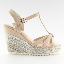 Sandalias rosas, alpargatas con cuña, rosa 680-30 Rosa