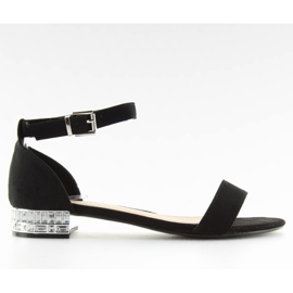 Sandalias negras con cristales 99-78 negro