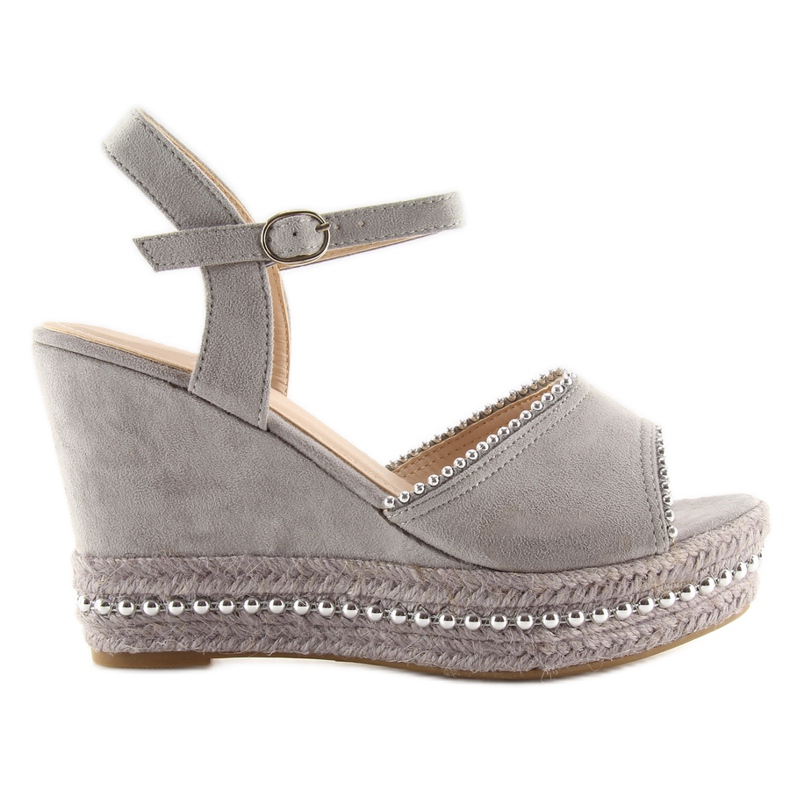 Sandalias grises con tacón de cuña U-6272 gris Sandalias grises con tacón de cuña U-6272 gris