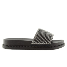 Babuchas negras con circonita 966 Black negro