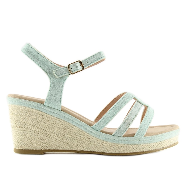 Sandalias con cuña baja celadón SR-2817 Verde Sandalias con cuña baja celadón SR-2817 Verde