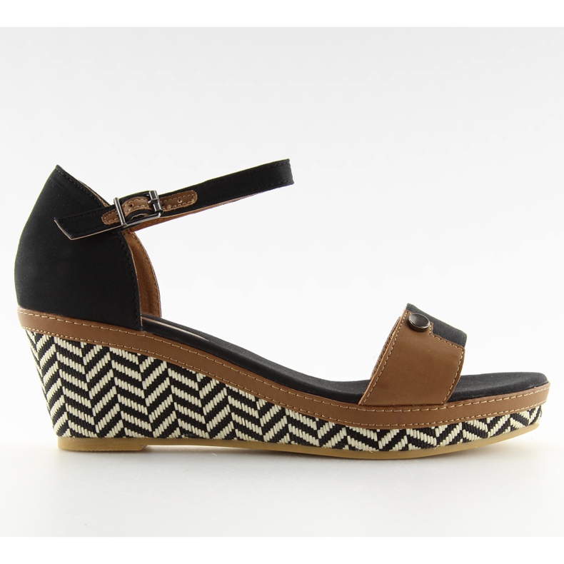 Sandalias negras con cuñas J7731-8 negro Sandalias negras con cuñas J7731-8 negro