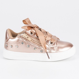 Zapatillas De Oro Con Cinta dorado
