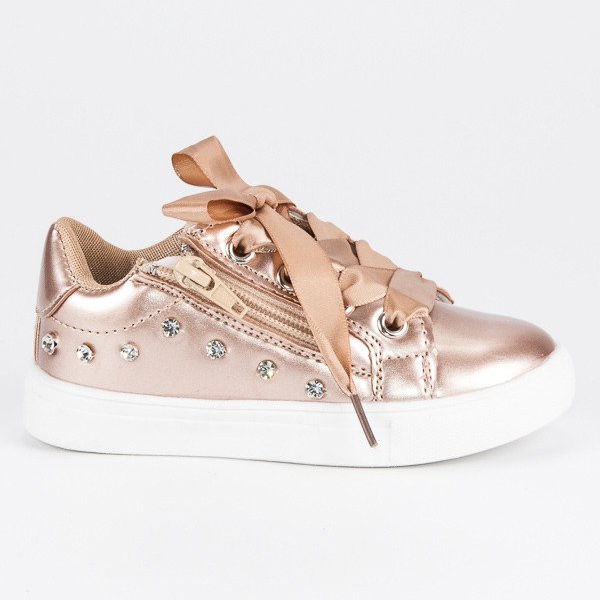 Zapatillas De Oro Con Cinta dorado