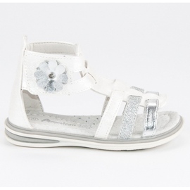 American Club Sandalias con una flor americana blanco