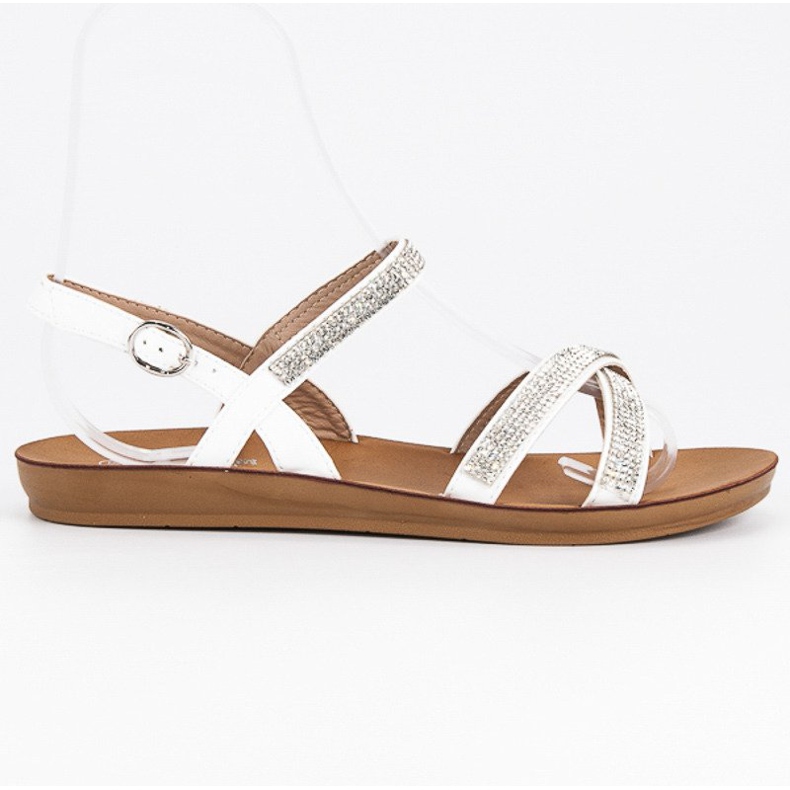 American Club Sandalias con adornos americanos blanco