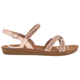 American Club Sandalias con adornos americanos rosa