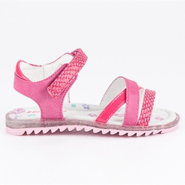 Hasby Sandalias de velcro rosa