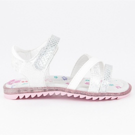 Hasby Sandalias de velcro blanco
