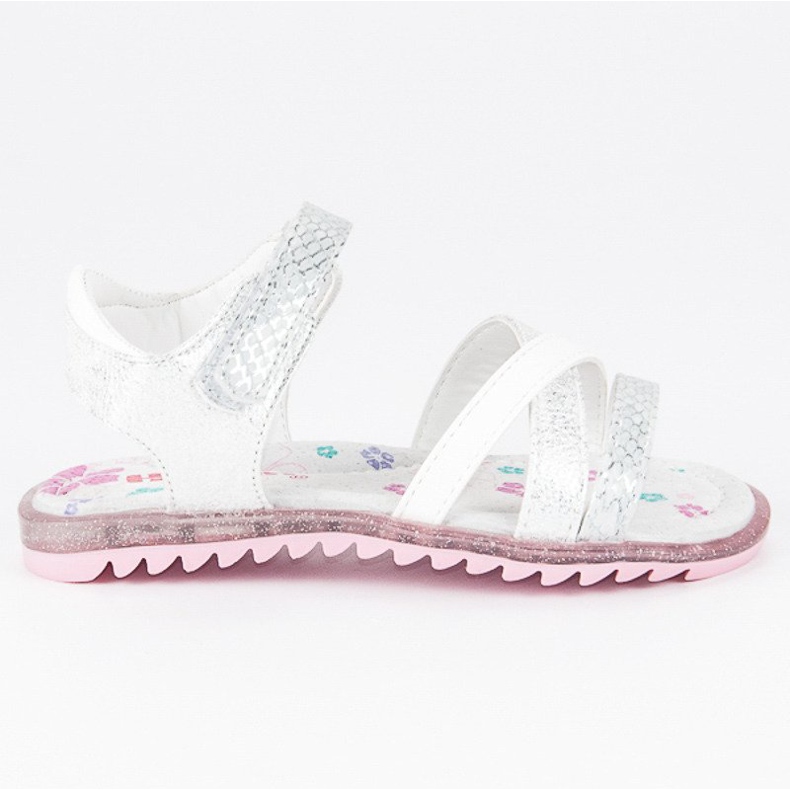Hasby Sandalias de velcro blanco