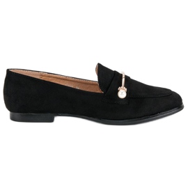Zapatos brogue negros con perlas