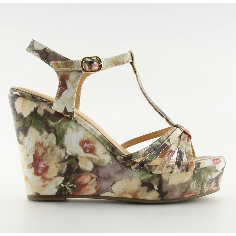 Sandalias cuña YX-17 beige
