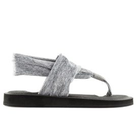 Sandalias grises, algodón, gris DD81P gris