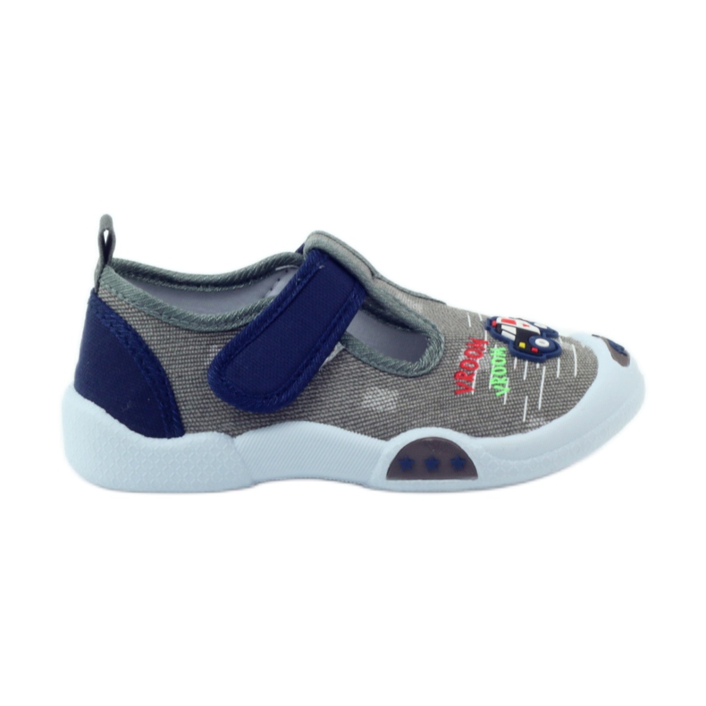 Deportivas infantiles American Club grises con velcro 105/2018 azul marino