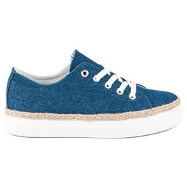 Kylie Creepers con cordones en la plataforma azul