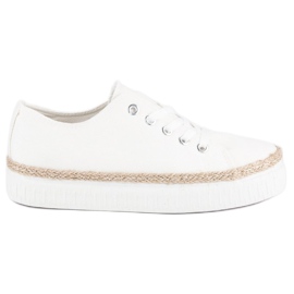 Kylie Creepers con cordones en la plataforma blanco