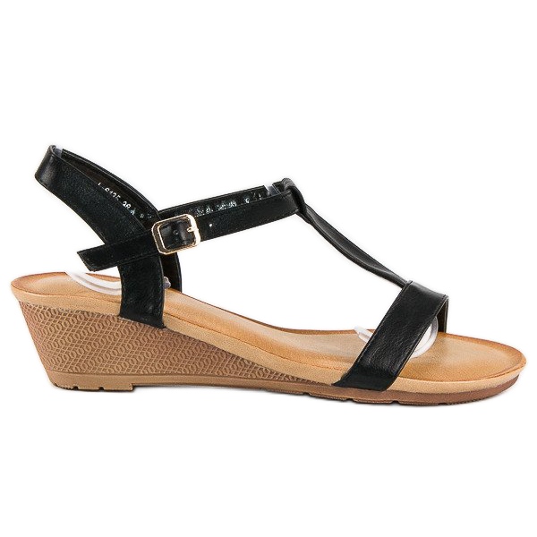 Bello Star Sandalias de verano para mujer negro