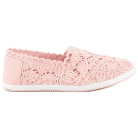 Bailarinas encaje rosa rosado