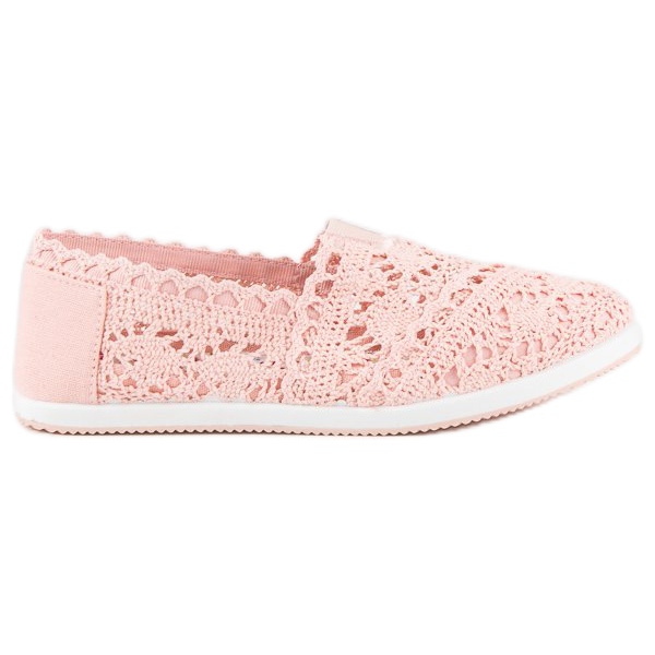 Bailarinas encaje rosa rosado Bailarinas encaje rosa rosado