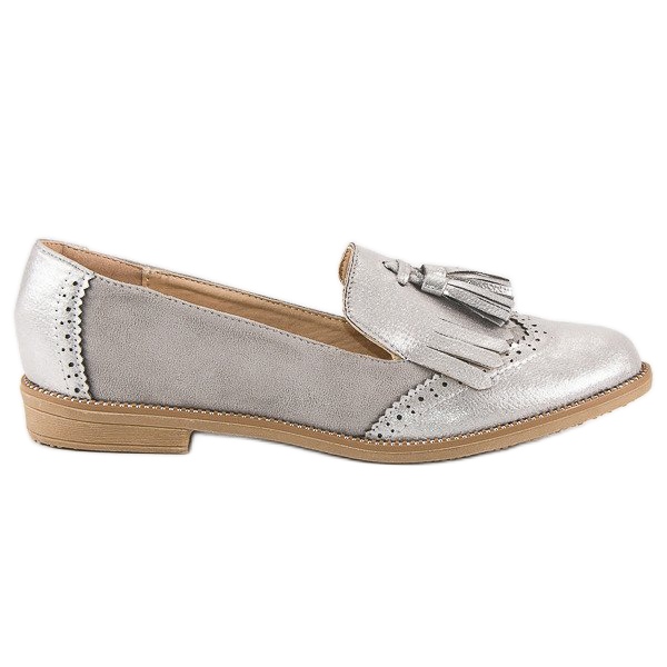 Bestelle Mocasines de mujer con estilo gris Bestelle Mocasines de mujer con estilo gris