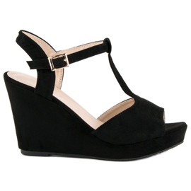Bella Star Sandalias cuña ante negro