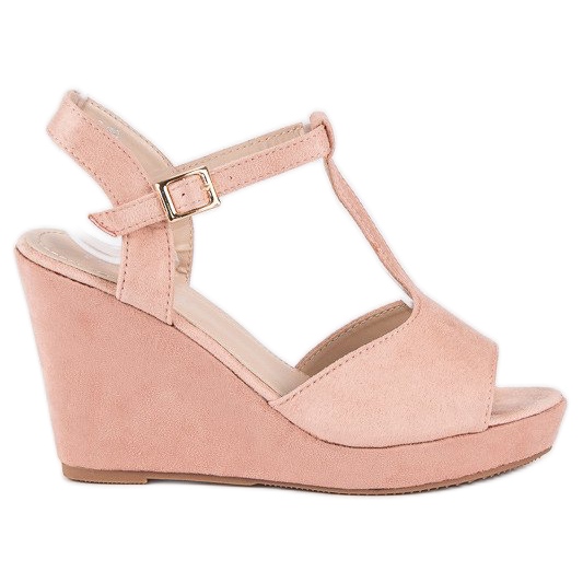 Bella Star Sandalias cuña ante rosado