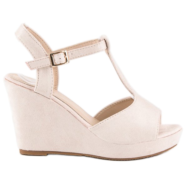 Bella Star Sandalias cuña ante beige