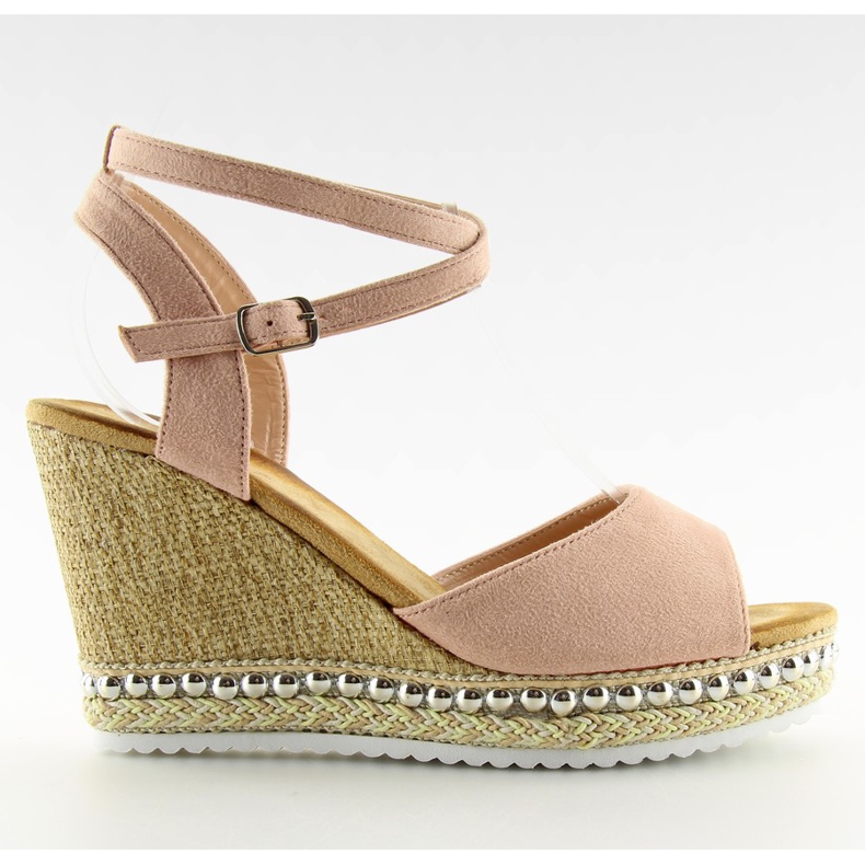 Sandalias con cuña beige LJ-5K41 nude