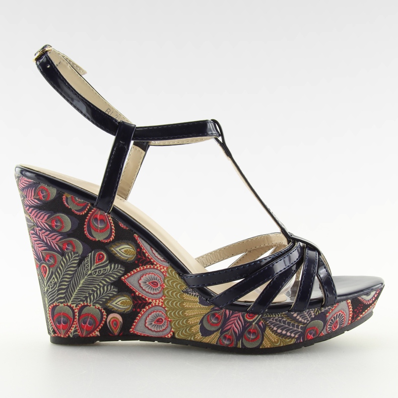 Sandalias cuña BL201 marino azul marino