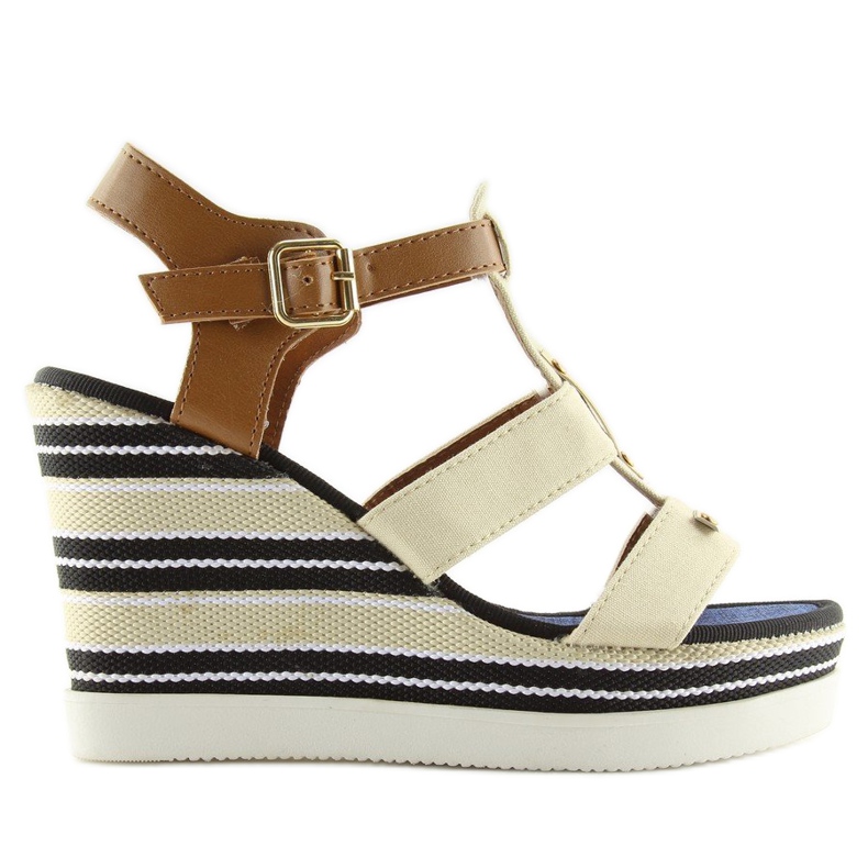 Sandalias cuña beige YQ05 Beige