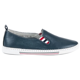 Filippo Slipons de piel azul marino