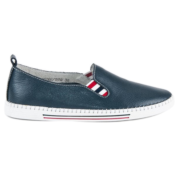 Filippo Slipons de piel azul marino