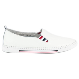 Filippo Slipons de cuero blanco