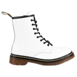 McKey Botas de cuero blanco