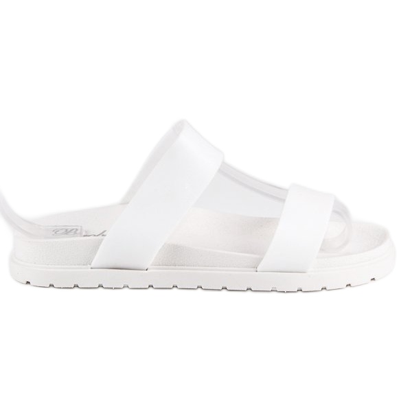 Pantuflas blancas de mujer blanco