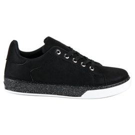 Deportivas deportivas atadas negras negro