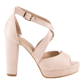 Sandalias en un poste alto marrón multicolor