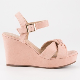 Bello Star Sandalias cuña rosas rosado