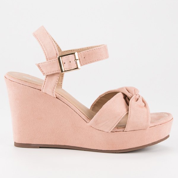Bello Star Sandalias cuña rosas rosado
